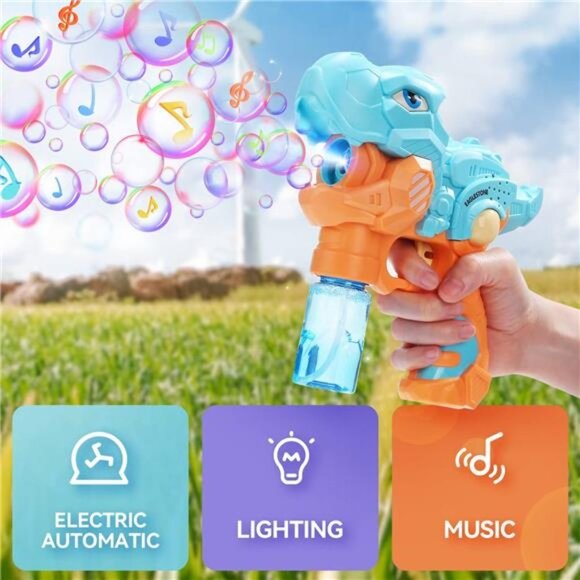 2 Bubble Guns Machine for Toddlers, with 4 Refill Solution for Kids - Picture 5 of 6